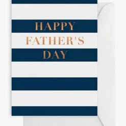 Elm Paper Navy + White Stripe Happy Fathers Day Card