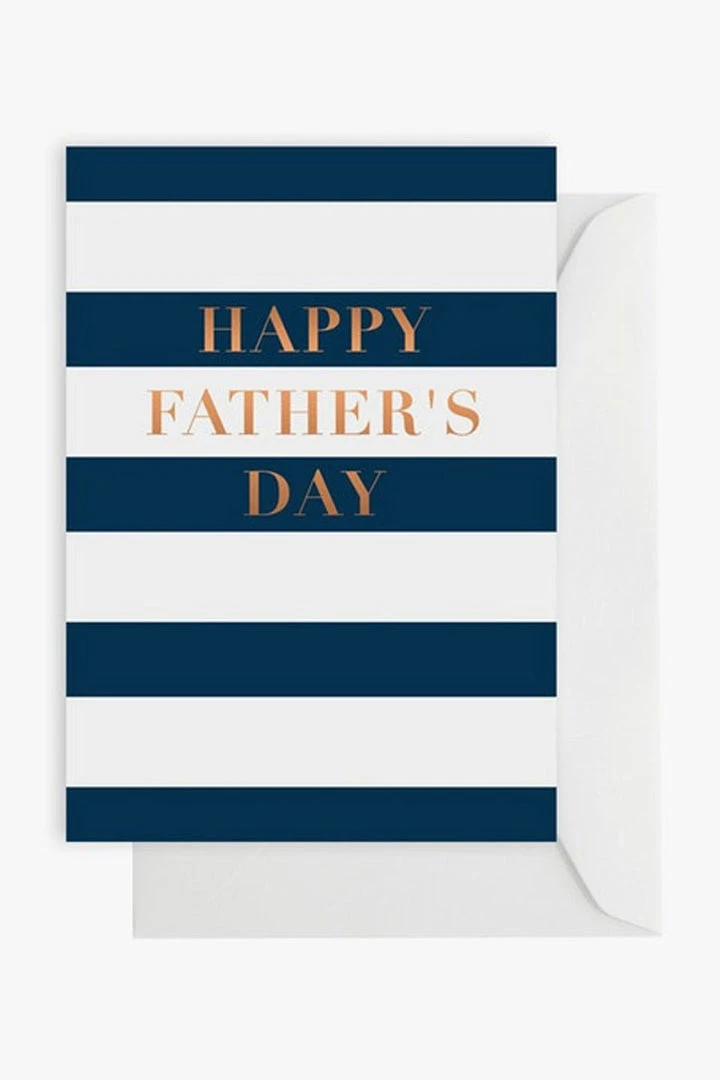 Elm Paper Navy + White Stripe Happy Fathers Day Card 3 Elm Paper Navy + White Stripe Happy Fathers Day Card
