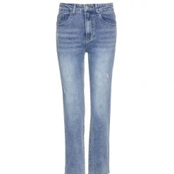 Among The Brave Carlie Straight Leg Distressed Raw Hem Faded Jean Fashion