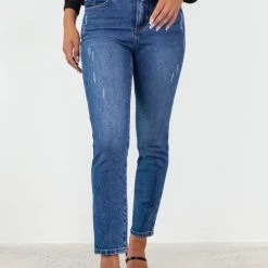 Among The Brave Fashion Stella Mid Blue Slim Leg Denim Jean