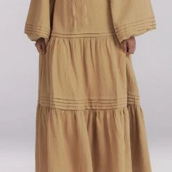 Charlie Holiday Fashion Monica Natural Cotton Tiered Maxi Skirt