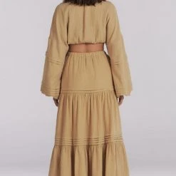 Charlie Holiday Fashion Monica Natural Cotton Tiered Maxi Skirt