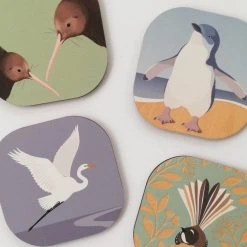 100% NZ Hansby Design Blue Penguin Coaster Table & Kitchen