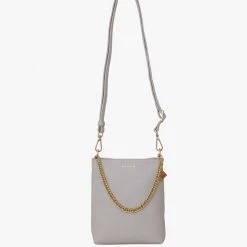 Saben Suit Separates Coco Glacier Leather Bucket Bag With Gold Chain Detail