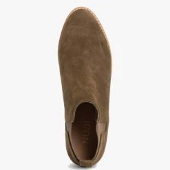 Nude Accessories Cora Khaki Suede Elasticated Ankle Boot