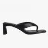 St Sana Accessories Courtney Black Vegan Leather Jandal Style Mule Heels 2 St Sana Accessories Courtney Black Vegan Leather Jandal Style Mule Heels