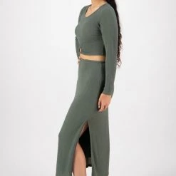 Among The Brave Interstellar Forest Stretch Midi Skirt Fashion