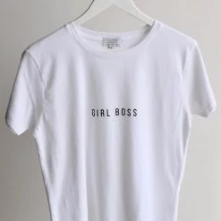 Humble + Heart Fashion Girl Boss White Organic Cotton Tee