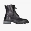 Minx Dazed Black Leather Lace Up Combat Boots Accessories