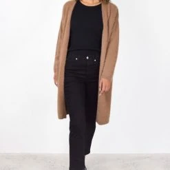 Among The Brave Divine Walnut Eyelash Yarn Long Line Cardigan