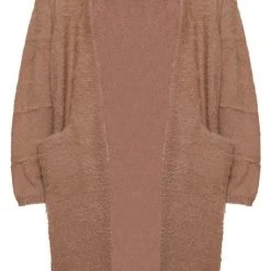 Among The Brave Divine Walnut Eyelash Yarn Long Line Cardigan