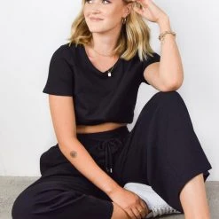 Among The Brave Fashion Time Out Black Wide Leg Stretch Jersey Relaxed Pant 12 Among The Brave Fashion Time Out Black Wide Leg Stretch Jersey Relaxed Pant