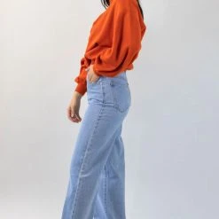 Ivy + Jack Motivation Blood Orange Boxy Balloon Sleeve Knit
