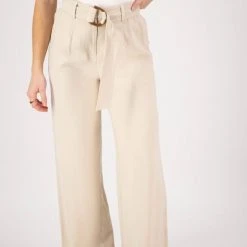 Ivy + Jack Fearless Sand Dune Pleat Front High Waist Belted Wide Leg Pant Fashion
