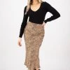 Ivy + Jack Ivy Tan Mini Leopard Satin Midi Bias Skirt Fashion 1 Ivy + Jack Ivy Tan Mini Leopard Satin Midi Bias Skirt Fashion
