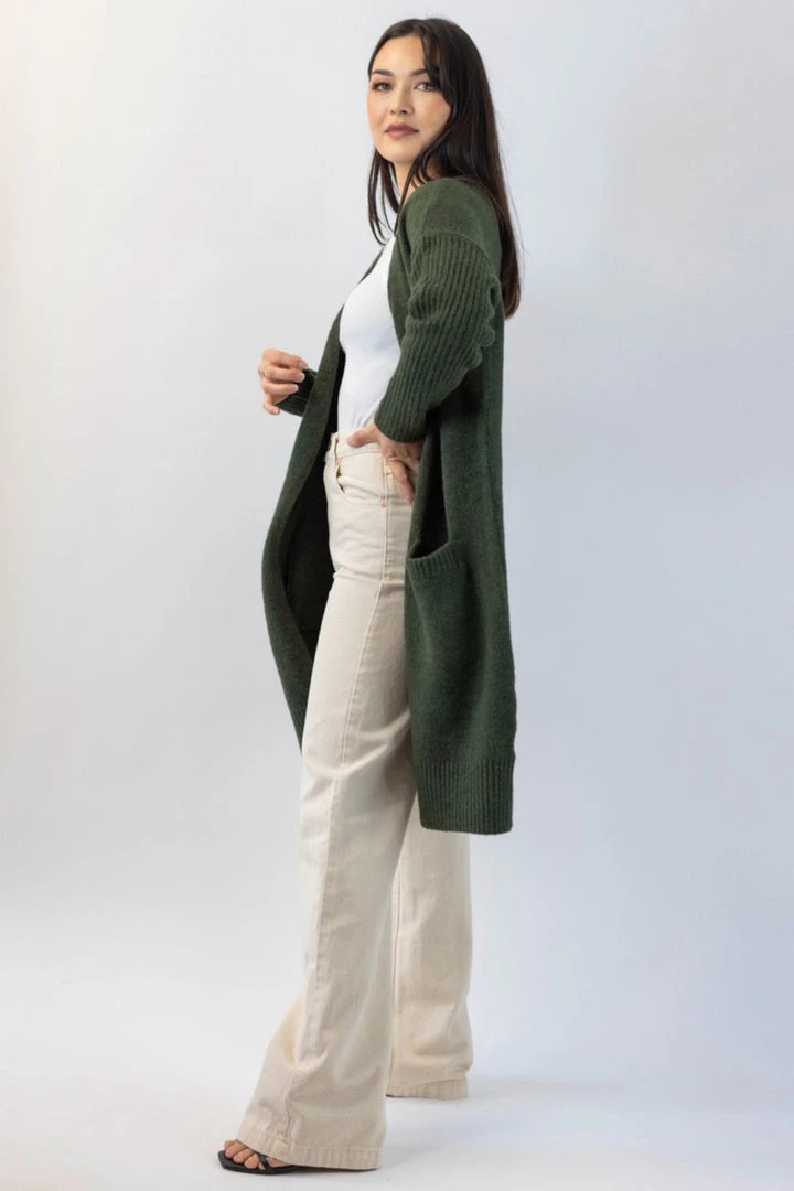 Among The Brave Secure Dark Khaki Longline Cardigan Fashion 4 Among The Brave Secure Dark Khaki Longline Cardigan Fashion