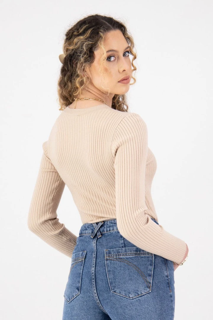 Ivy + Jack Radiant Cream LS Rib Knit Crew Neck Top 5 Ivy + Jack Radiant Cream LS Rib Knit Crew Neck Top