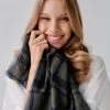 Sophie Accessories Checks Charcoal 100% Recycled Polyester Scarf 1 Sophie Accessories Checks Charcoal 100% Recycled Polyester Scarf