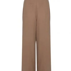 Among The Brave Effortless Caramel Viscose Deep Band Wide Leg Pant