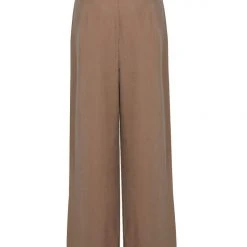 Among The Brave Effortless Caramel Viscose Deep Band Wide Leg Pant