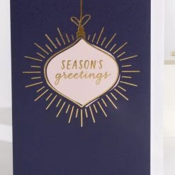 Elm Paper Home & Beauty Seasons Greetings Navy Christmas Card