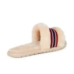 Emu Wrenlette Natural Wool Stripe Slide On Slipper
