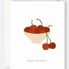 Father Rabbit Merry Christmas Cherries Greeting Card 2 Father Rabbit Merry Christmas Cherries Greeting Card
