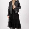 Ivy + Jack Fashion Neve Black Tiered Midi Tulle Skirt
