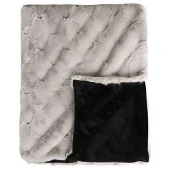 Heirloom Faux Fur Warm Grey Valentina Throw Cushion, Throws & Linen