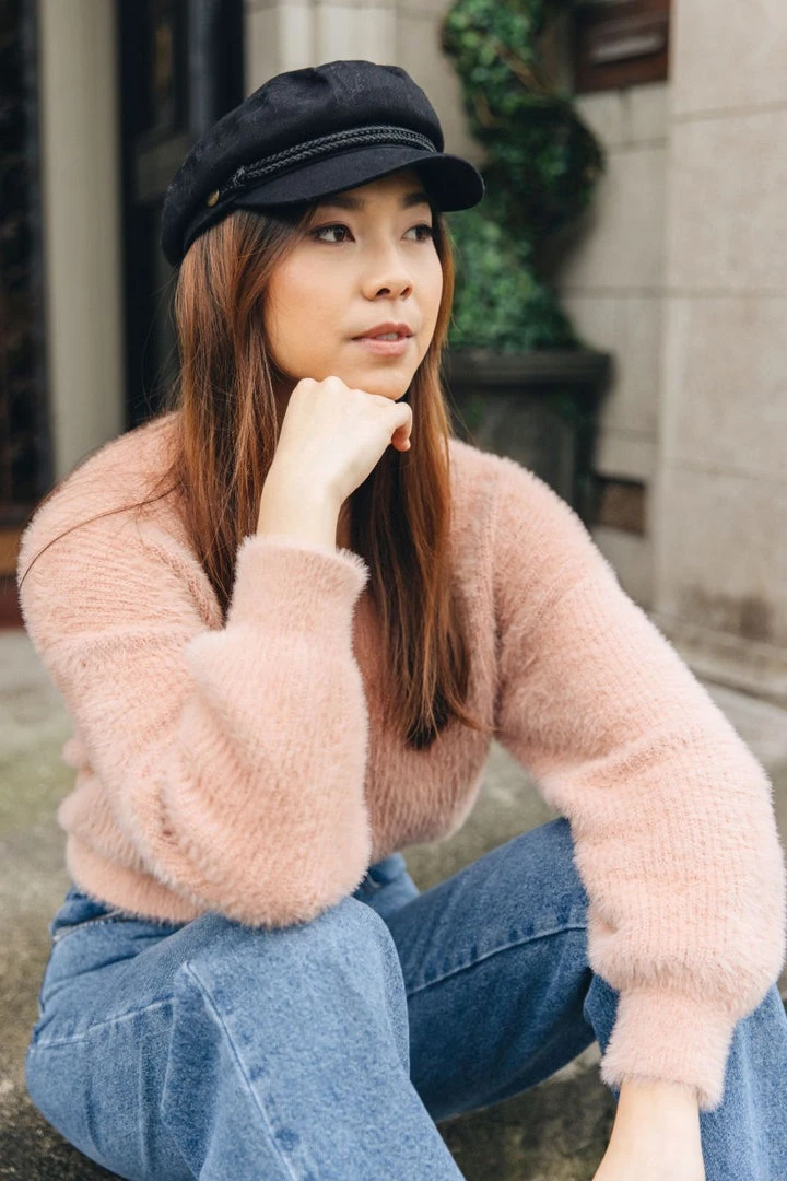 Among The Brave Fashion Tender Toffee Eyelash Yarn Blouson Sleeve Knit Cardigan 4 Among The Brave Fashion Tender Toffee Eyelash Yarn Blouson Sleeve Knit Cardigan