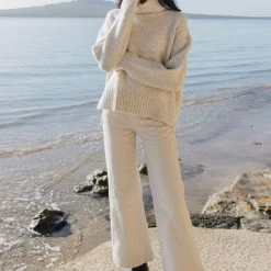 Among The Brave Zealous Oat Super Soft Raglan Roll Neck Knit