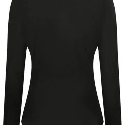 Ivy + Jack Faith Black Mesh LS Crew Top