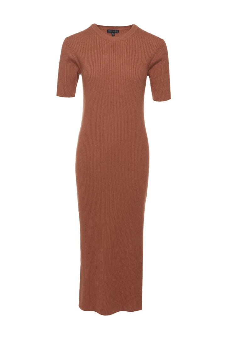 Among The Brave Fashion Faith Chocolate Rib Knit Half Sleeve Midi Dress 7 Among The Brave Fashion Faith Chocolate Rib Knit Half Sleeve Midi Dress