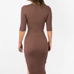 Among The Brave Fashion Faith Chocolate Rib Knit Half Sleeve Midi Dress 10 Among The Brave Fashion Faith Chocolate Rib Knit Half Sleeve Midi Dress