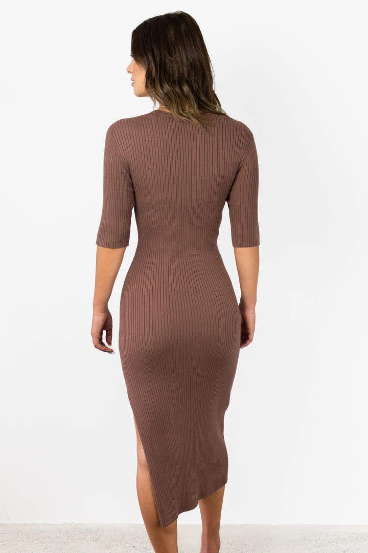 Among The Brave Fashion Faith Chocolate Rib Knit Half Sleeve Midi Dress 5 Among The Brave Fashion Faith Chocolate Rib Knit Half Sleeve Midi Dress