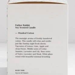 Father Rabbit Washed Cotton Scented Candle Home Fragrance