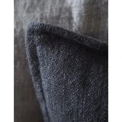 Mulberi Flaxmill Linen Cushion With Feather Inner Black 50x50cm Cushion, Throws & Linen