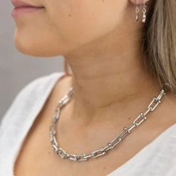 Flo Gives Back 15% To Women In Need Bolted Rhodium Chain Necklace