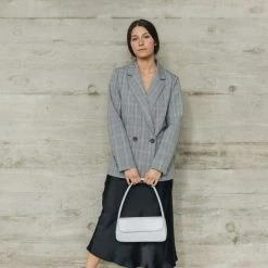 Ivy + Jack Fashion Mason Light Grey Check Boyfriend Blazer