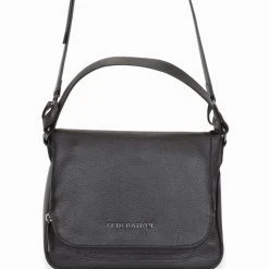 Federation For Keeps Black Crossbody Bag With Zipped Flat Gunmetal Hardware Accessories