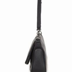 Federation For Keeps Black Crossbody Bag With Zipped Flat Gunmetal Hardware Accessories