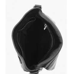 Federation For Keeps Black Crossbody Bag With Zipped Flat Gunmetal Hardware Accessories