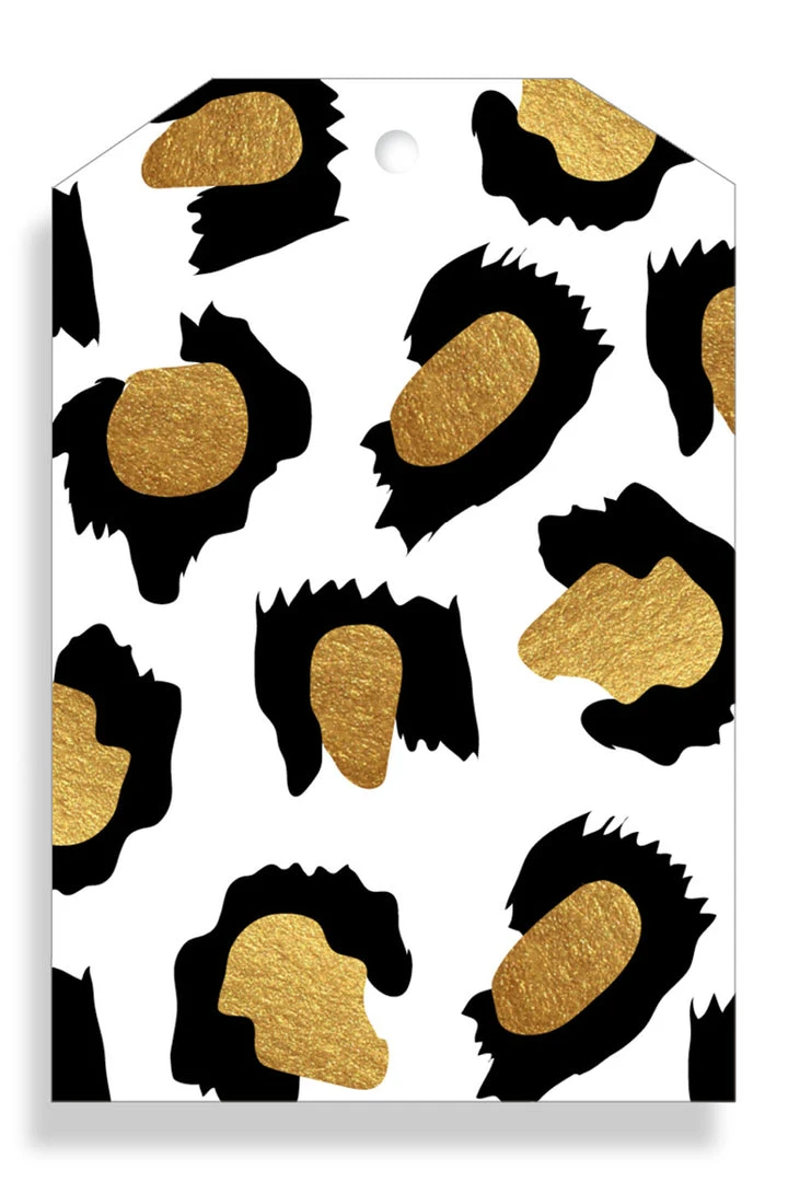 Elm Paper Leopard Gold Foil Gift Tag 3 Elm Paper Leopard Gold Foil Gift Tag