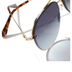 Prive Revaux Glide Aviators Champagne Gold Grey Gradient Lens Sunglasses