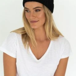 Humidity Lifestyle Accessories Keely Black Rib Beanie