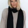Humidity Lifestyle Accessories Ribbed Black Scarf