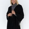 Humidity Lifestyle Wide Wrap Cotton Black Scarf