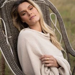 Humidity Lifestyle Wide Wrap Cotton Latte Scarf