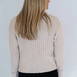 Humidity Lifestyle Fashion Keely Cotton Blend Roll Neck Stone Knit Jumper