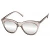 Le Specs Halfmoon Magic Cat Eye Clear Stone Silver Mirror Lens Sunglasses